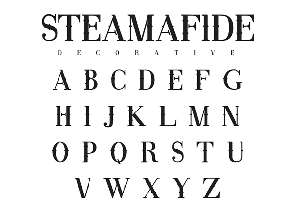 STEAMPUNK font custom type  Decorative Type decorative  type  custom  Steamafide  Font Family