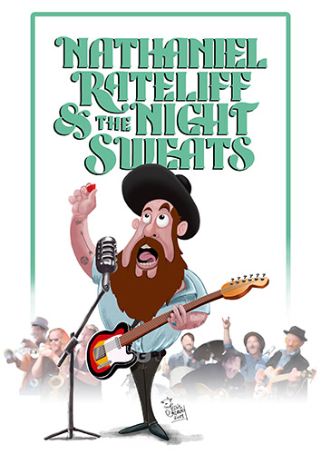fanart Nathaniel Rateliff poster digitalart music folk rock ilustracion ILLUSTRATION  graphic design 