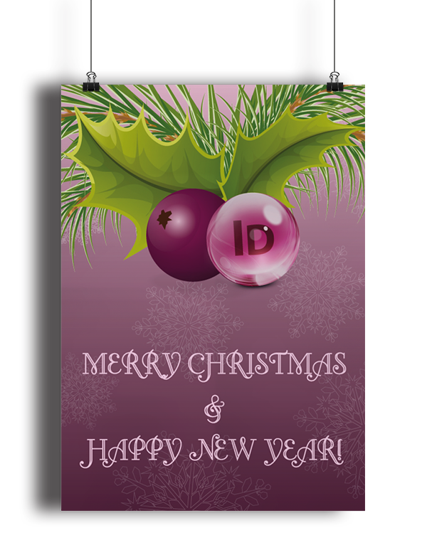 Illustrator photoshop InDesign Merry Christmas Christmas card Project colours Viscum Album snow sphere snowflakes christmas balls