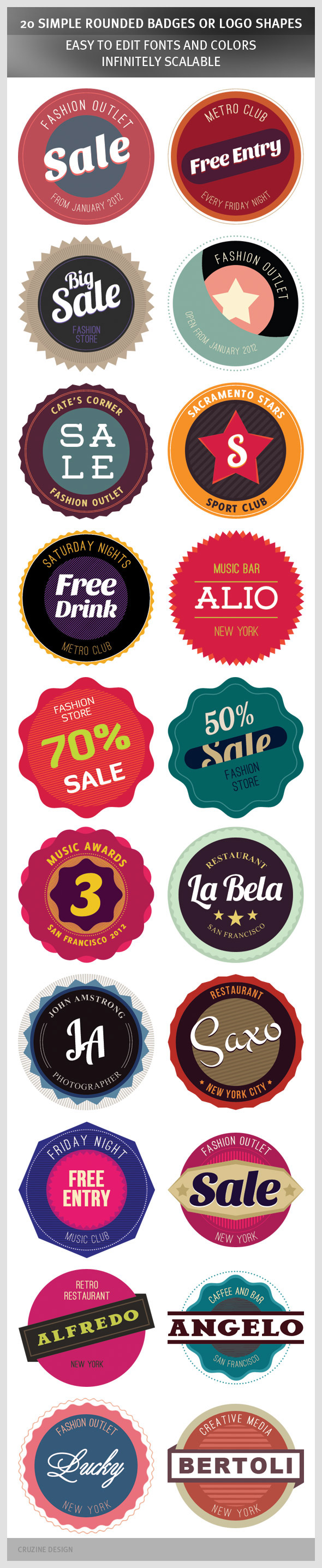 Simple Rounded Badges Or Logo Shapes On Behance