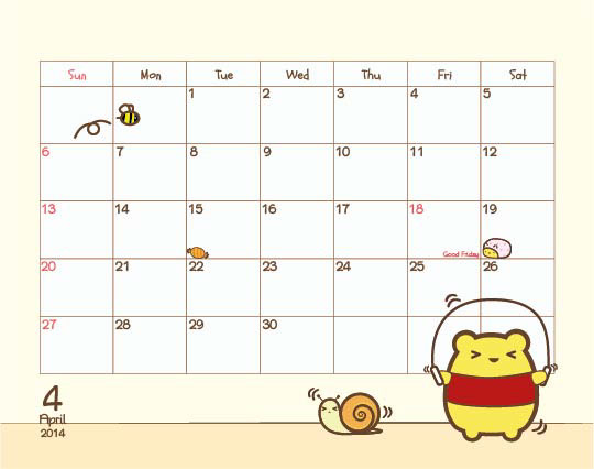 Winnie disney Pooh bear cute calendar notebook book snail singapore date time