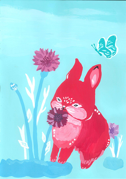 Drawing  artwork ILLUSTRATION  squirrel rabbit colorful Illustrator visual identity painting   animalillustration