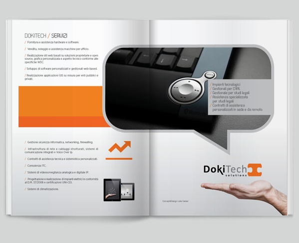 Brochure Dokitech  Brochure ITC Corporate Identity orange grey Information Technology