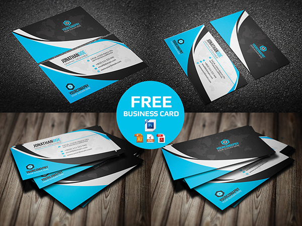 blue clean corporate creative design modern Office personal sleek freebie free business card behance business card free print desing latest freebie cistal free design