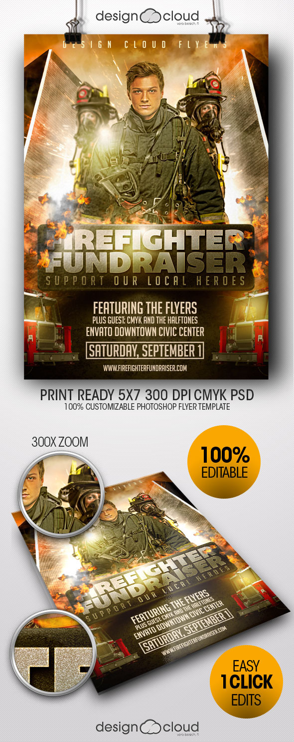 template flyer poster flyer template psd photoshop edit design-cloud photoshop template free fire Fire fighter Firefighter Event fundraiser