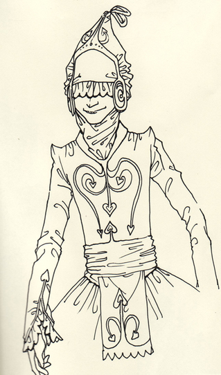 sketch pen pencil horse girl suit
