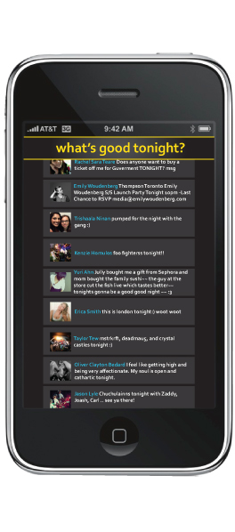 WGT What's Good Tonight? social media twitter Mobile app digital development UI ux