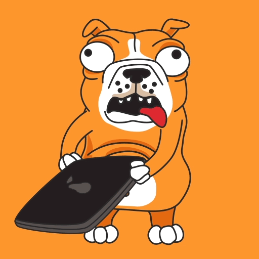 good boy dog DANCE   gif animation  eats twerk happy bulldog stickers