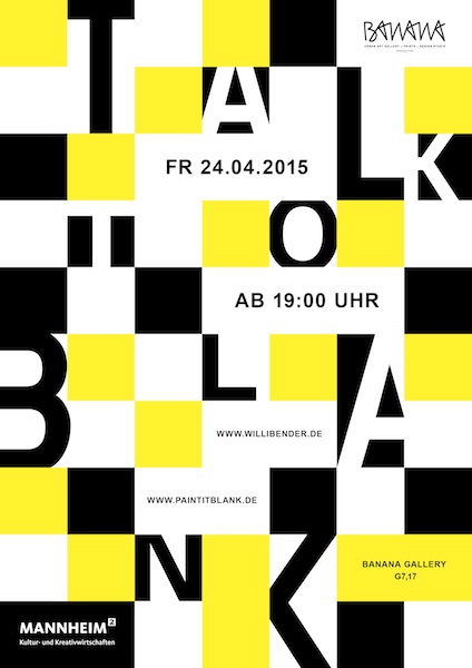 Talk To poster Banana gallery corporate black yellow type Event plakat poster