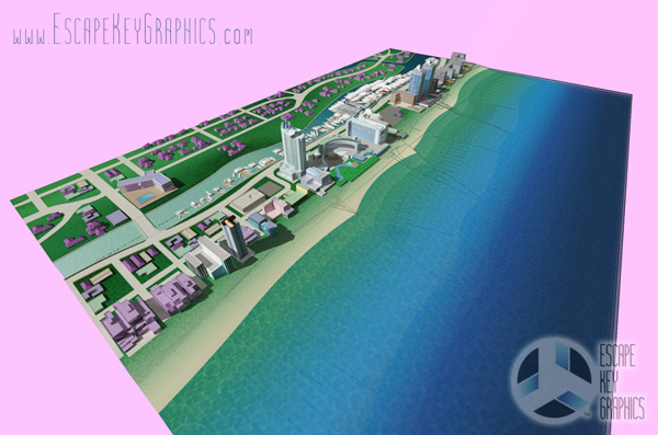 maps cartography illustrated map florida miami miami beach Trade Show Boat Show site plan collins ave Yachting boating marine