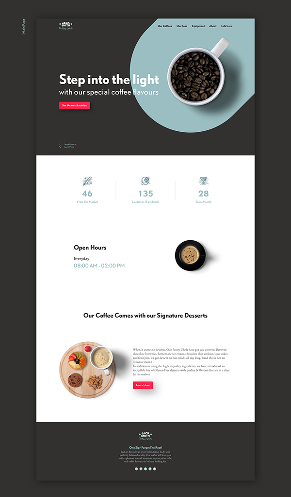 Jack Smith Coffee Shop UI/UX Design
