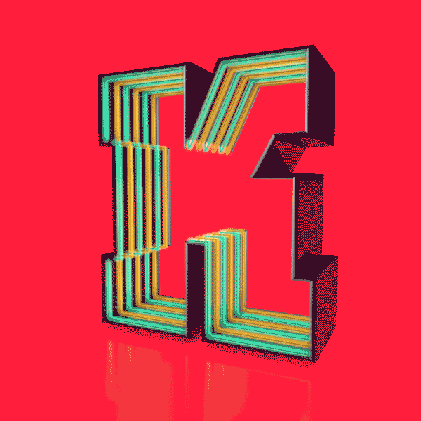 lettering color #36daysoftype 3D motion alphabet numbers vector bitmap gif loop