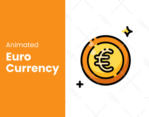 coin euro symbol vibrant orange background motion animated money currency