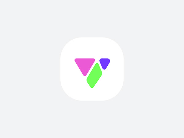 v letter file sharing logo design, brand identity