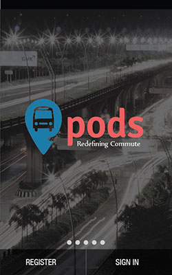 pods commute Transport bus rail Cheap easy redefine app android ios gurgaon India route service