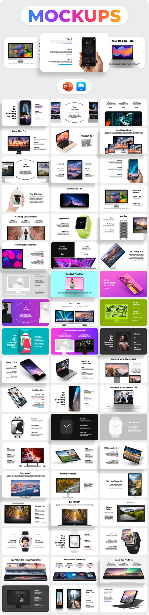 500+ Device Mockups. Free PowerPoint & Keynote Slides!