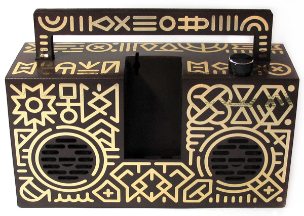 boombox vinyl metallic foil african Custom Radio berlin customized gold oldschool cardboard