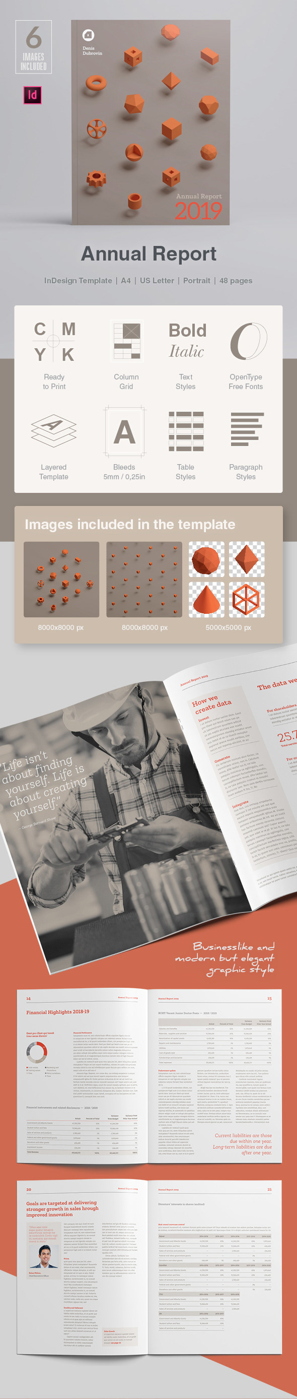 annual report template brochure design 3D blender