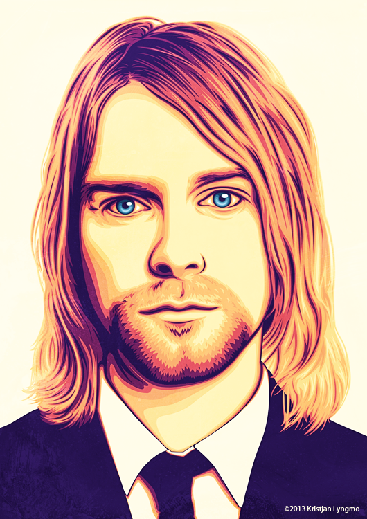 kurt cobain nirvana grunge portrait Singer musician seattle vector band guitarist eyes