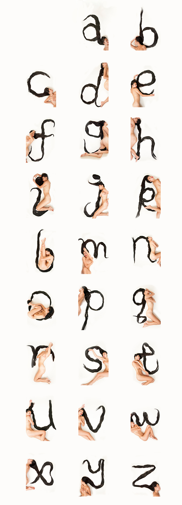 china alphabet hair hair alphabet ink