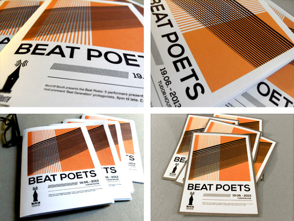Poster Design Design for Print Events brochure Booklet beat poets postcards