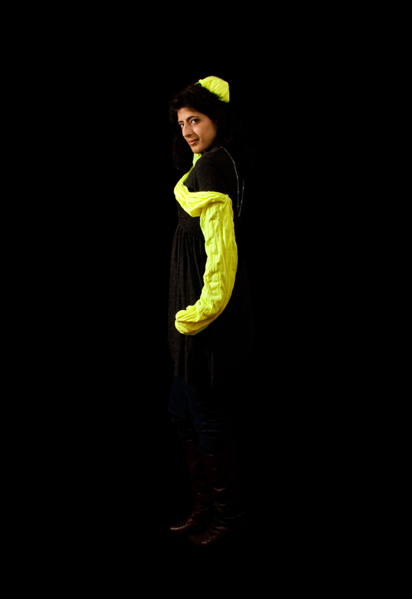 wearable typography day-glo Letterform ephemeral body human message