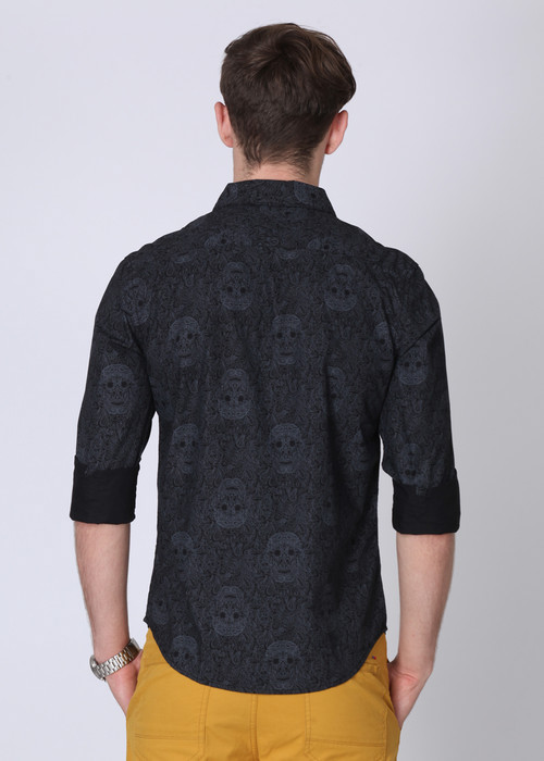 skull print shirt intricate contmporary paisley