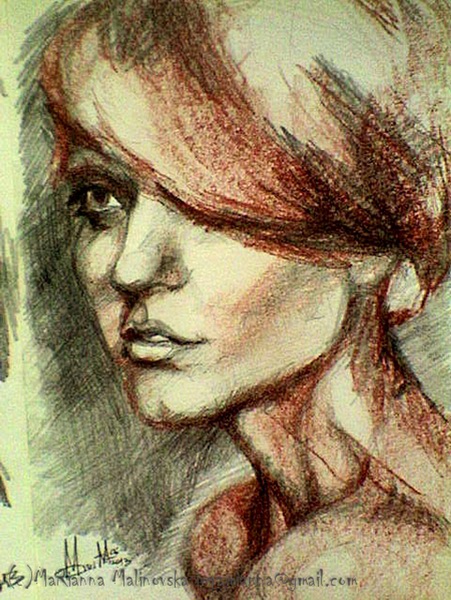 портрет лица люди мужчина женщина уголь пастель карандаш графика