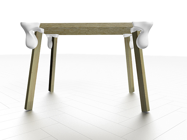 Dripping Table Corner Piece 3d printing Stephan Bleeker Customizable Design Recyceble