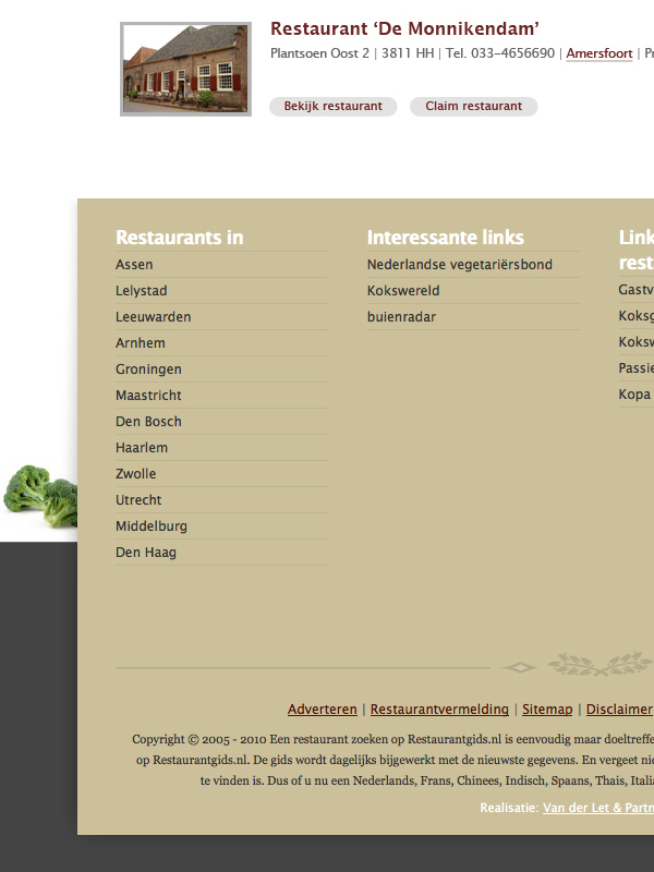 Webdesign jeroen rijpstra Restaurantgids.nl Van der Let & Partners Identity