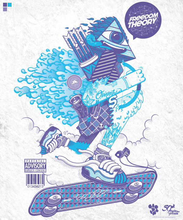 freedom theory b&w sneakers pattern skate t-shirt tees