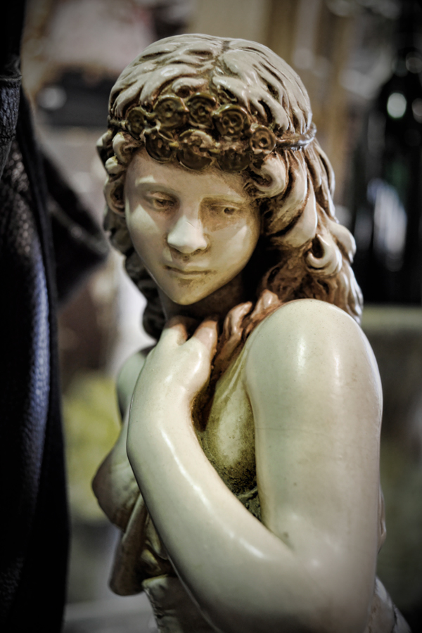 dolls statues flea market Antiques still life fine art photography vignette woman stone sculpture