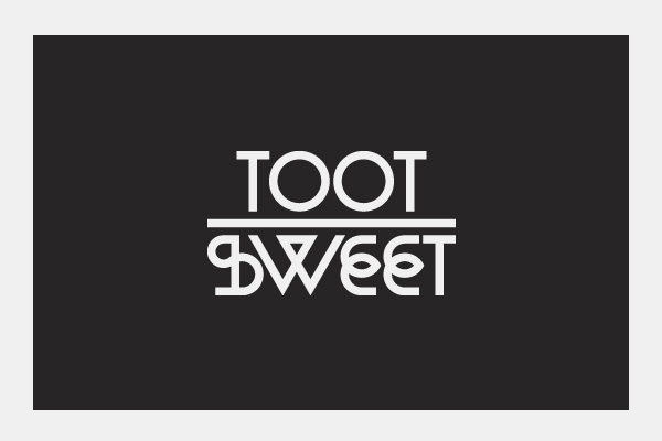 type Typeface logo identity toot sweet font lettering numbers Numerals handset brand Vegas dj letters