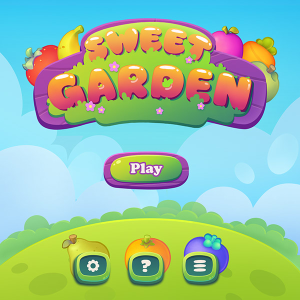 Sweet Garden game (match-3)