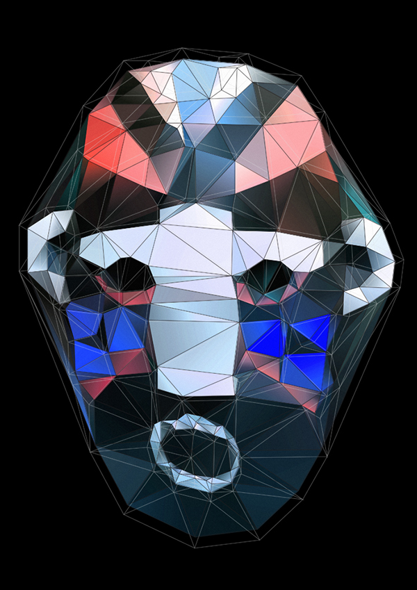 polygon delaunay geometric mask tribal Native african Ancient triangular Triangles Polygons Konstruktiv Subsquare
