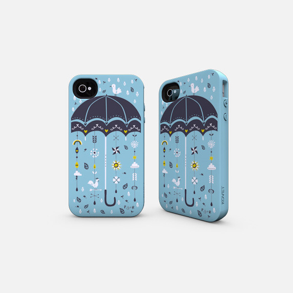 iphone cases tea fish Umbrella rain drops sea life Retro quirky