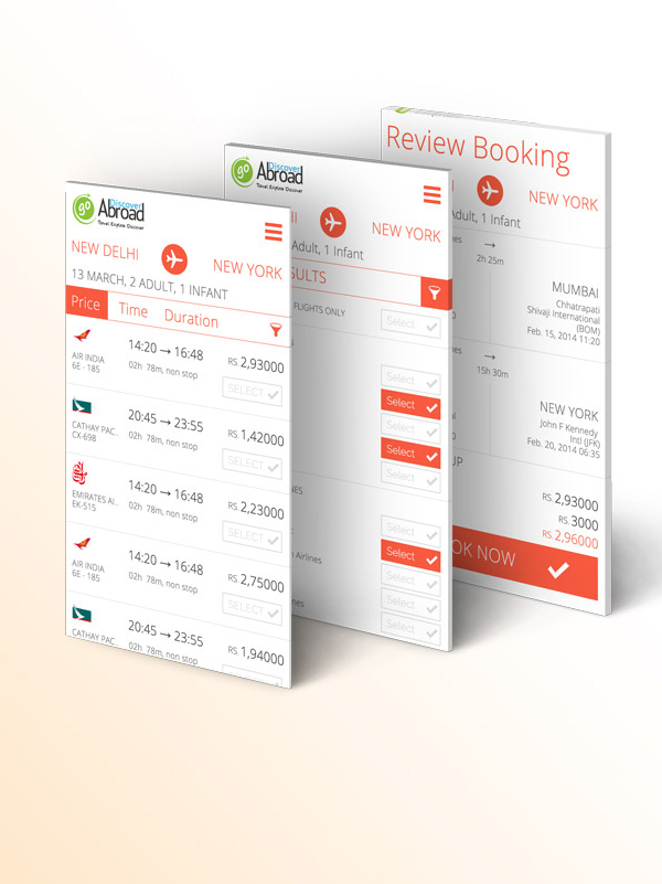 user interface GDA Travel UI ux Website design mobile webapp application android iphone app
