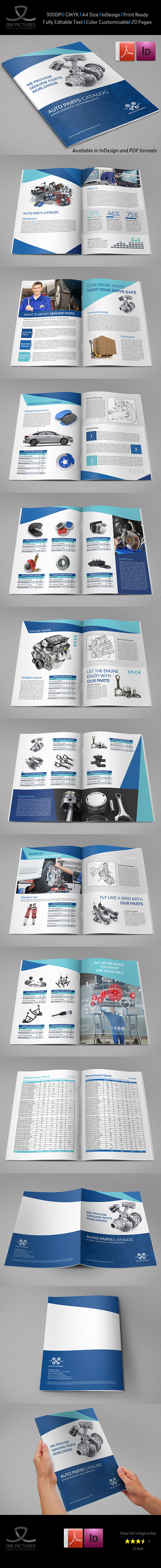 Auto Parts Catalog Brochure Template - 20 Pages 