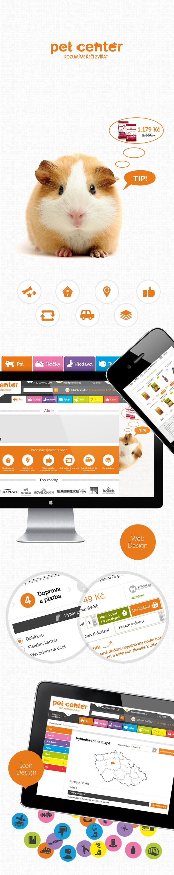 Webdesign Pet Ecommerce e-commerce Colourful  orange pet shop pets store Pet Ecommerce orange template Pet icons