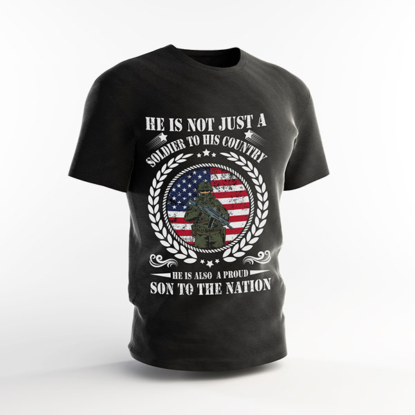 Army Soldier USA Flag T shirt Design