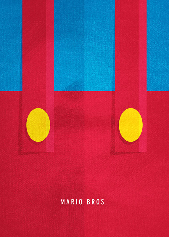 Super Mario Mario Bros minimalist minimal Minimalism poster flat