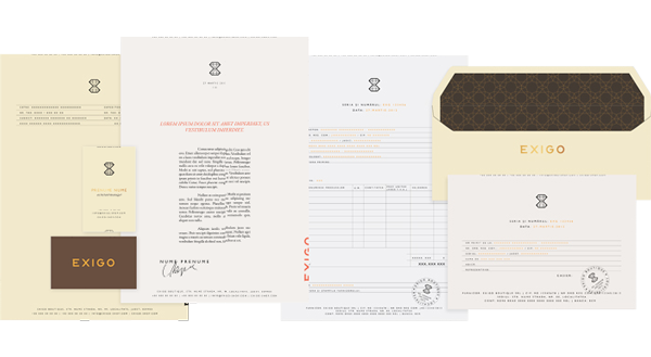 time watch timepiece shop boutique luxurious wood gold corporate identity design graphic stationary business card exigo