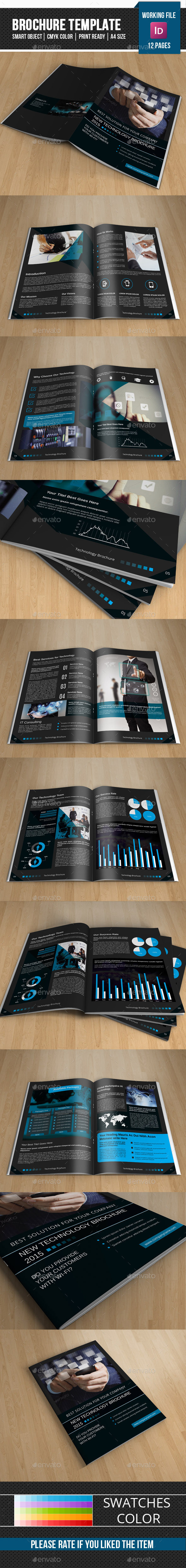 Technology brocure corporate business company template InDesign