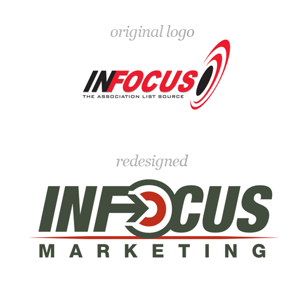 arrow target red Infocus Marketing logo rebranding
