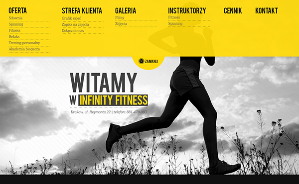 yellow black simple Webdesign fitness sport gym Spinning gallery
