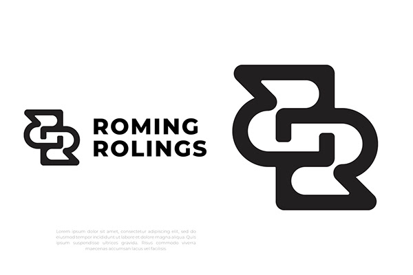 R + R logo modern clean logo