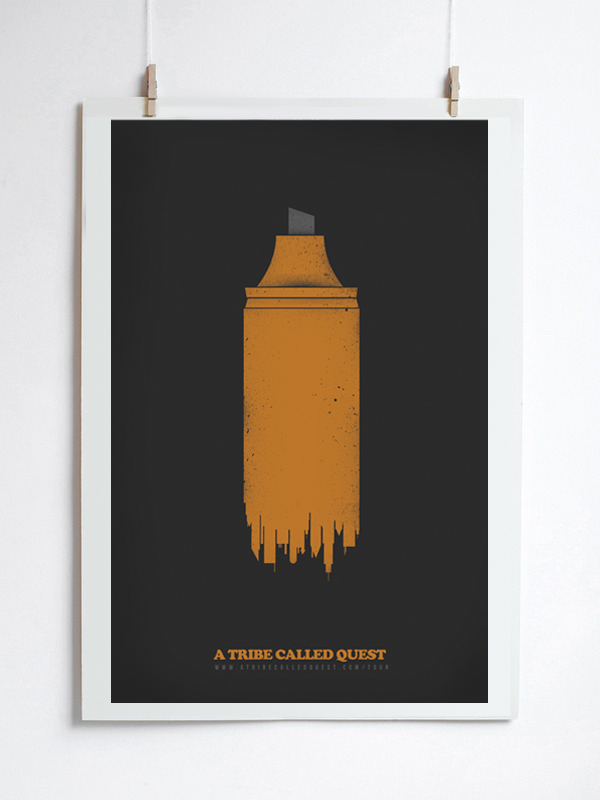 hip-hop poster Screen-print band thomas foglia art campaign tribe called quest Full Sail spray can tag Tour Poster hip hop nyc