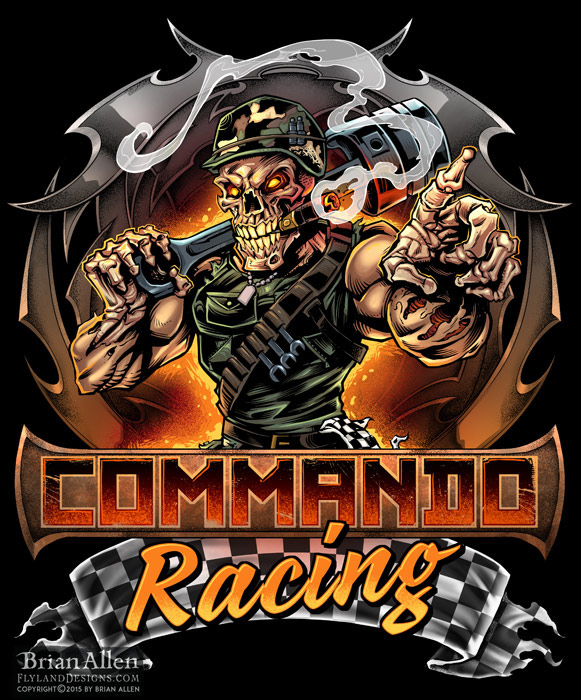 Mascot Logo Design for Commando Racing Gear