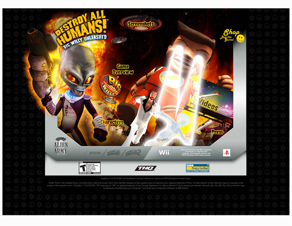Website print ad key art Web video game Gamer Flash banner rich media Email blast 1pg spread digital photoshop