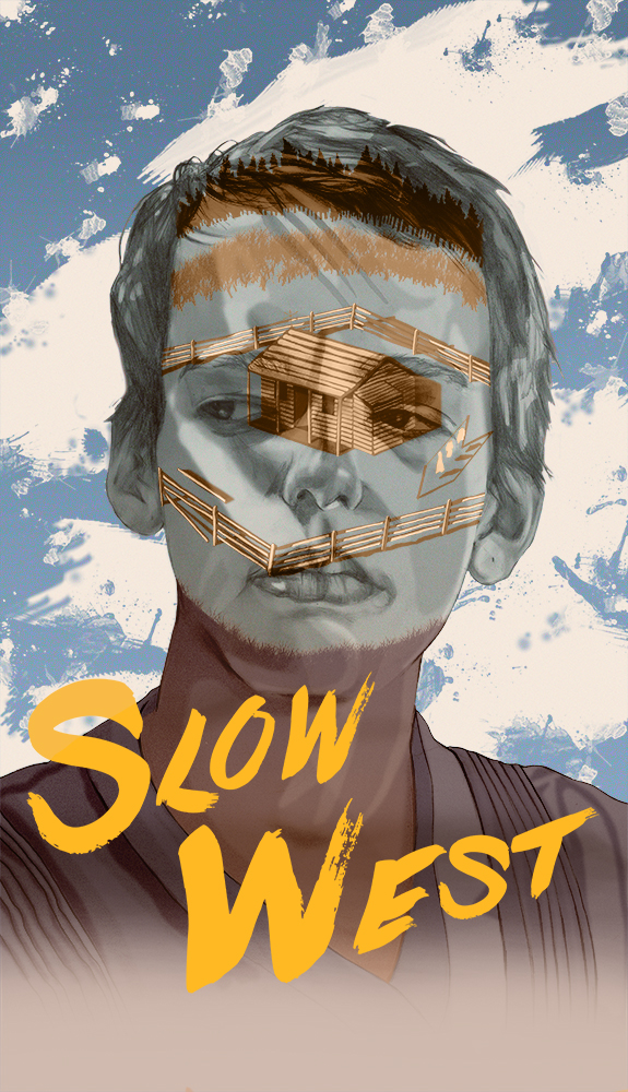 slow west graphite pencil digital west movie poster wip